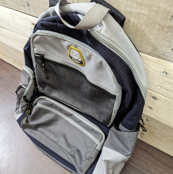 OP Backpack Book Bag , Grey / Navy Blue - Picture 6 of 12